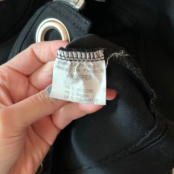 Vintage Morgan de Toi Black cropped Jacket with Silver Grommets - Picture 3 of 4